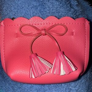 Pink Scalloped Tassel mini Bag/card wallet